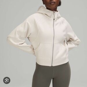 White opal lululemon oversized full zip scuba hoodie
